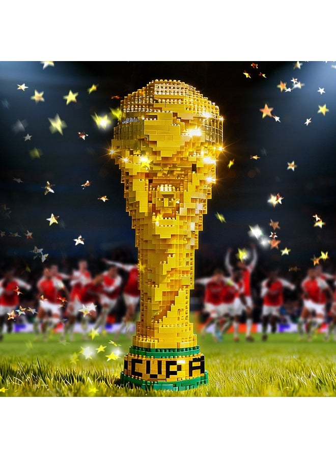 عام **مكعبات بناء كأس العالم - 32.7 سم، نموذج كرة قدم قابلة للجمع، لعبة طوب لعشاق كرة القدم** - Image 1